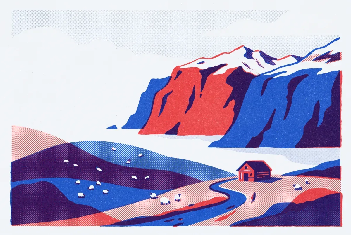 Illustrated postcard: everyday life in New Zealand