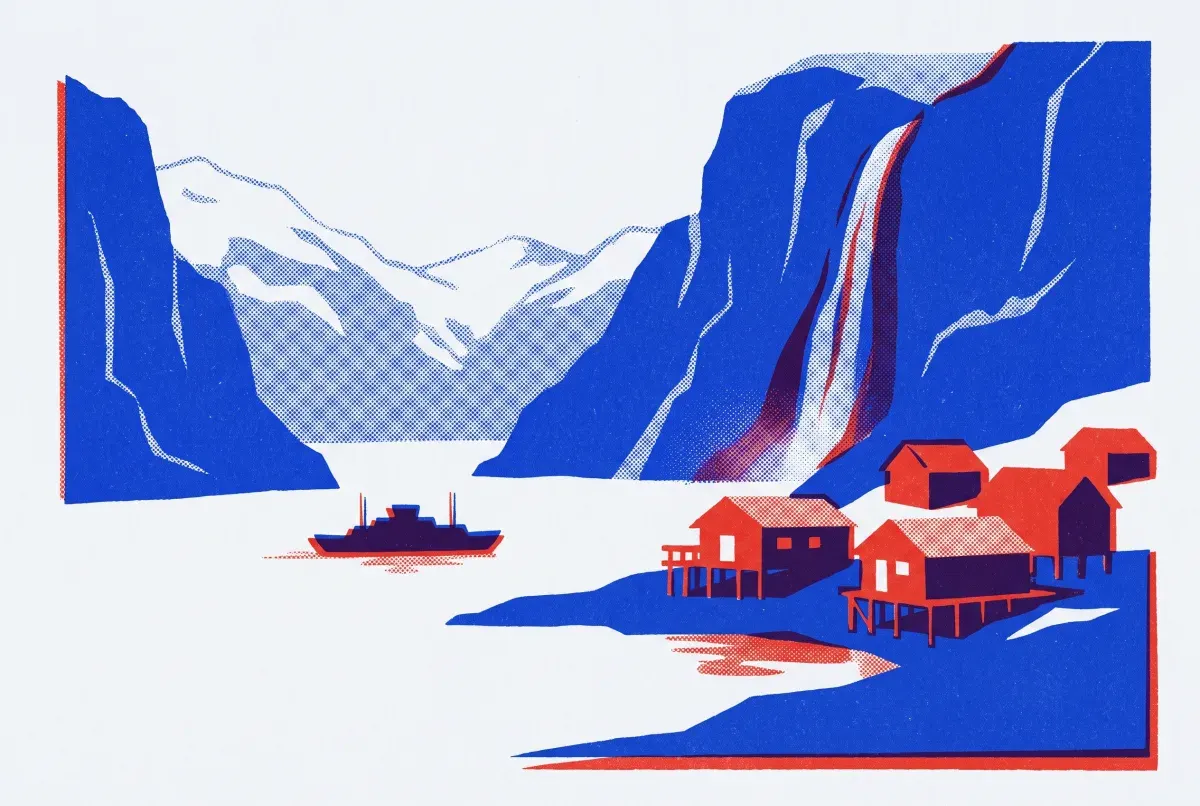 Illustrated postcard: everyday life in Norway