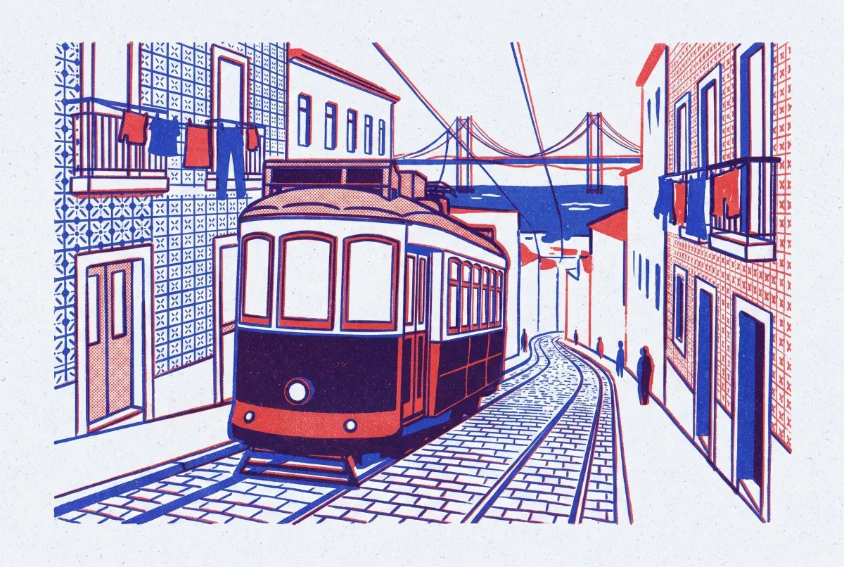Illustrated postcard: everyday life in Portugal