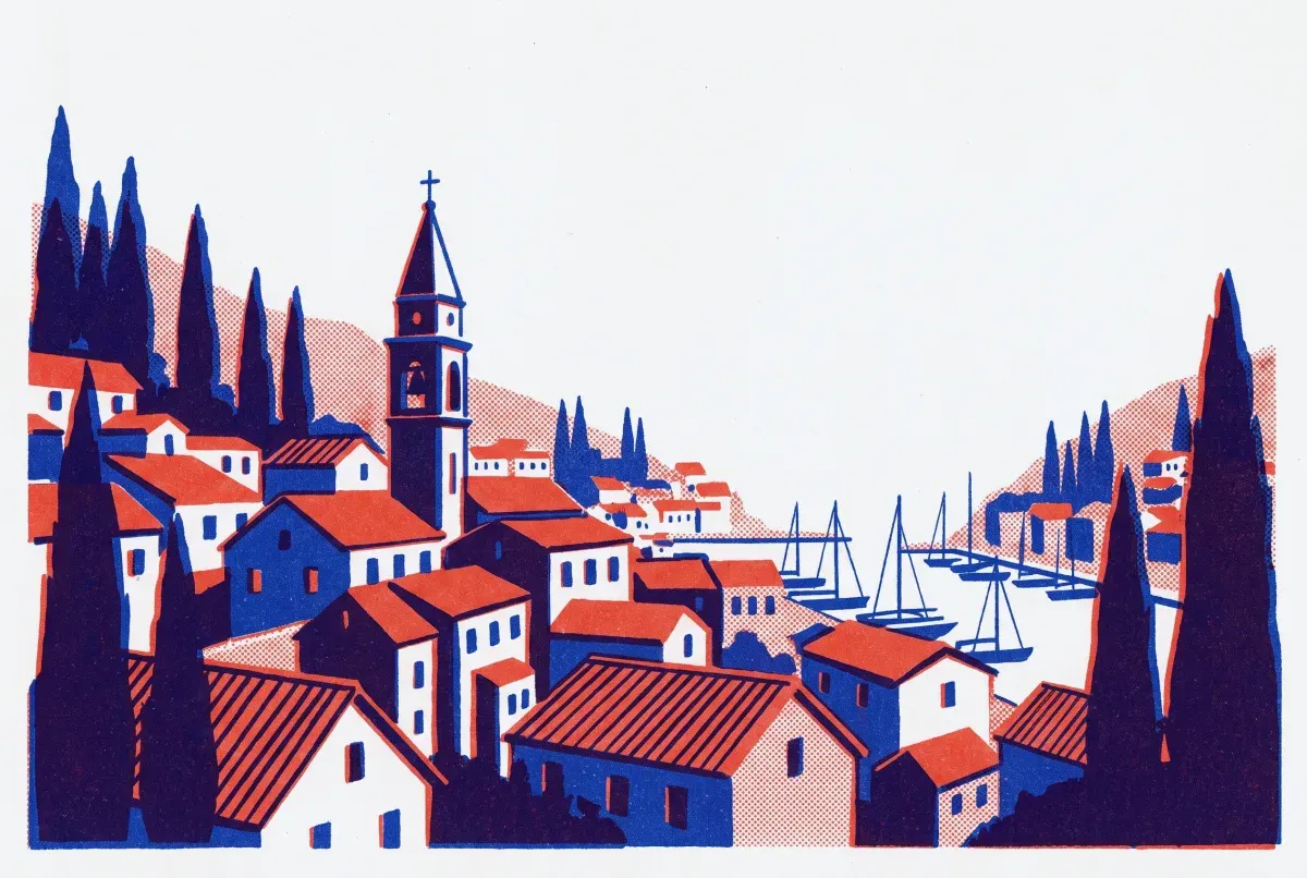 Illustrated postcard of Europe